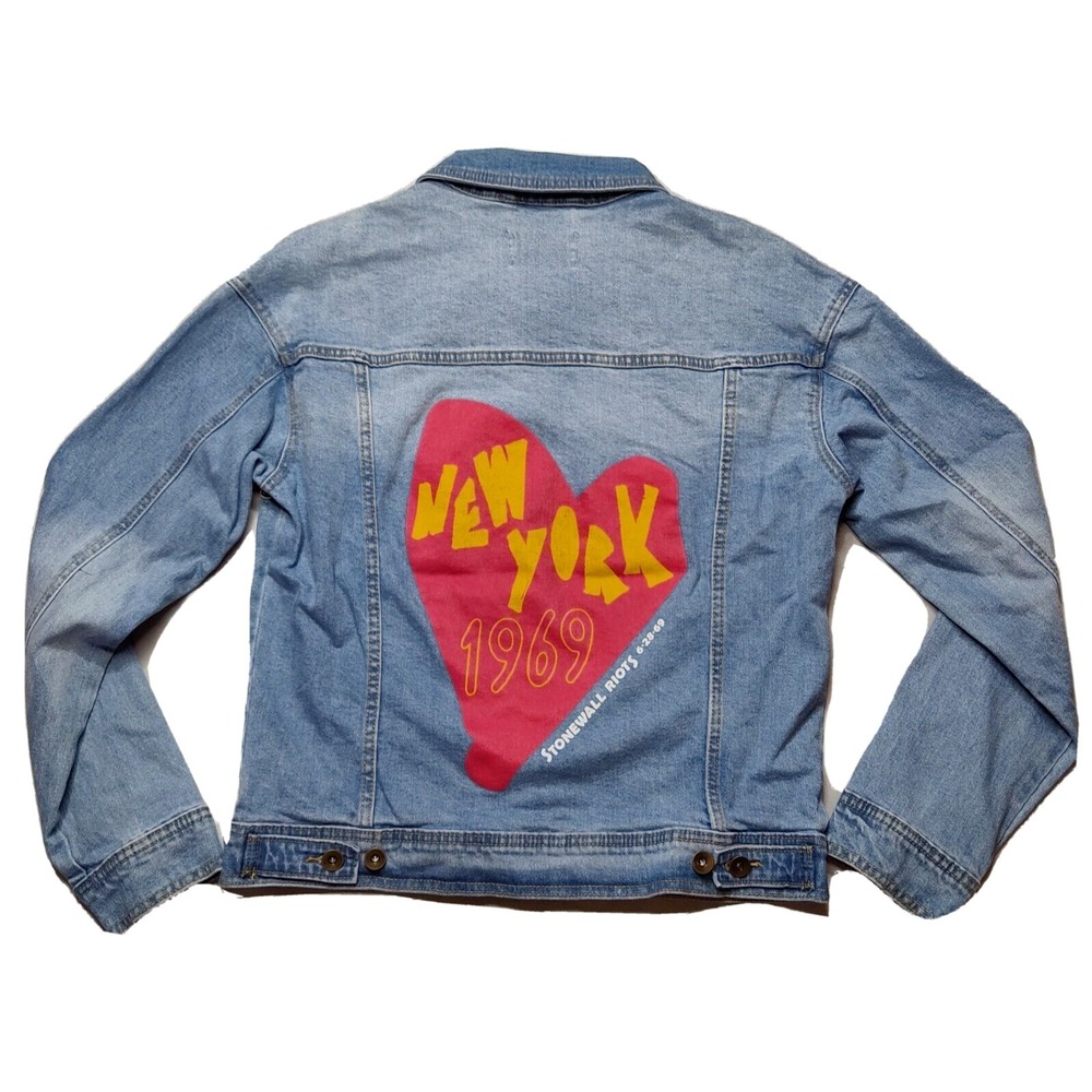 STONEWALL RIOTS NY 1969 x TARGET TAKE PRIDE Men‎ Small Denim Trucker Jacket NEW